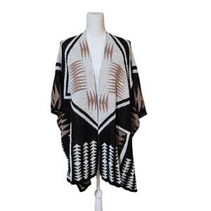 Charlotte Russe Wrap Sweater Size Small/Medium Brown Western Cowgirl Rodeo Aztec